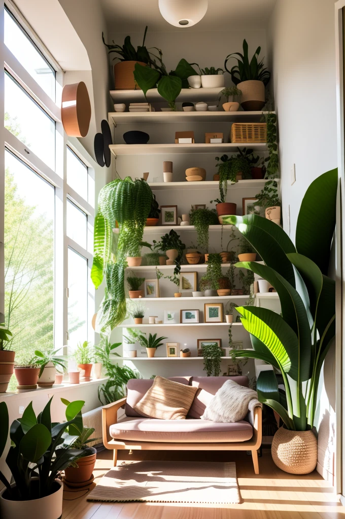 Sn,Sem humanos,planta,lamplight,planta em vasoa,Gato,mesa,sofa,livro,dentro,almofada,cup,cadeira,white Gato,cesto,scenecy,vaso de flores,livroshelf,