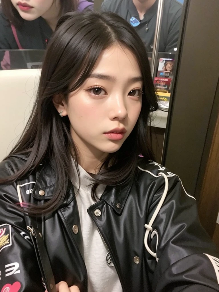 hay una mujer sentada en un tren con un celular, Blackpink Jennie, Parque Roseanne de Blackpink, Gemma Chen, portrait of Jossi de Blackpink, Jossi de Blackpink, Chica coreana, Heonhwa Choe, Bae Suzy, Gongbi, Hermosa joven coreana, Jaeyeon Nam, cruel korean goth girl, a young asian woman, Jinyoung Shin