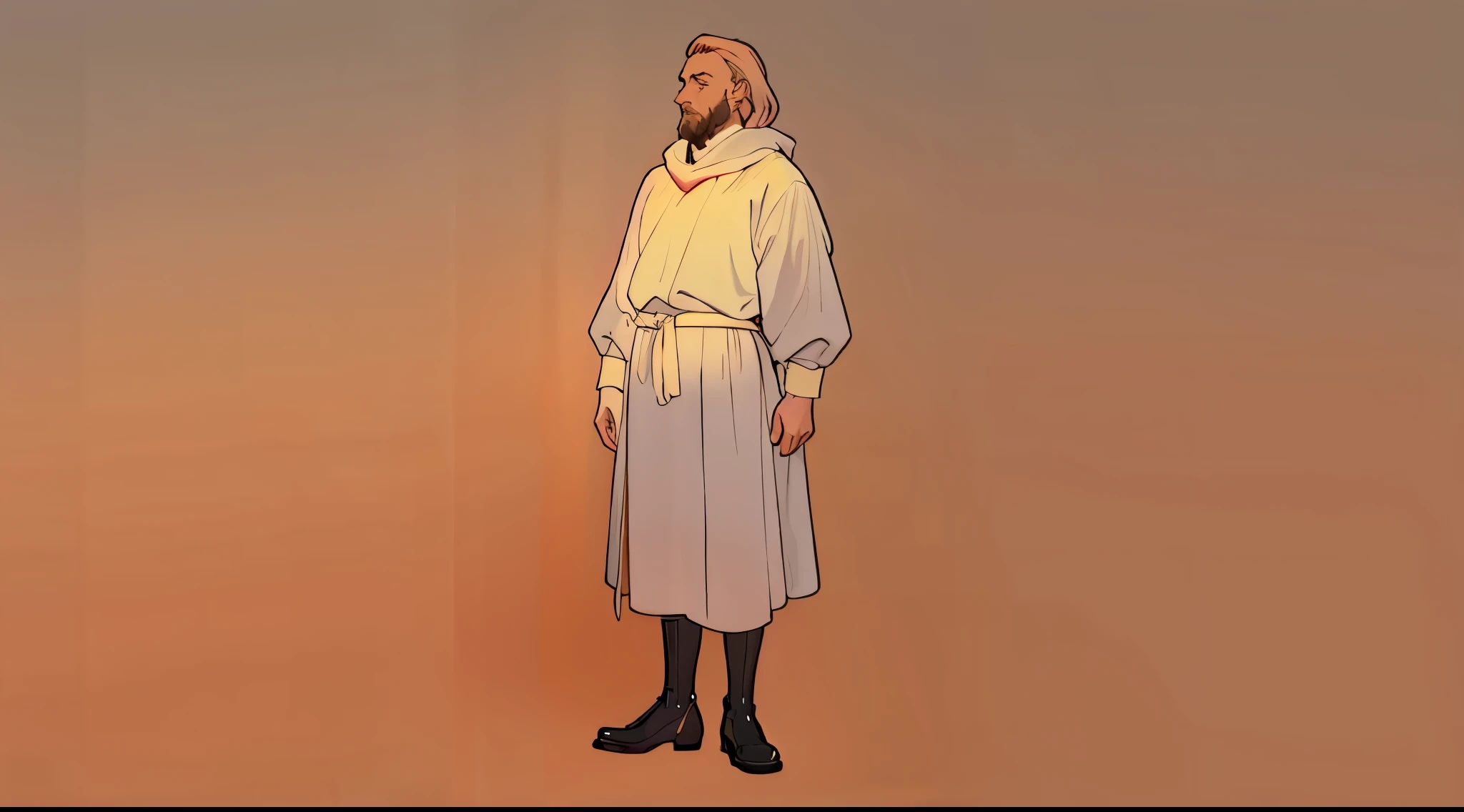 Drawing of a man in a robe, Alphonse Mucha's(tmasterpiece,Best quality at best,A high resolution),detailed,Complicated details,4K,splash of color,line art,Fibonacci,