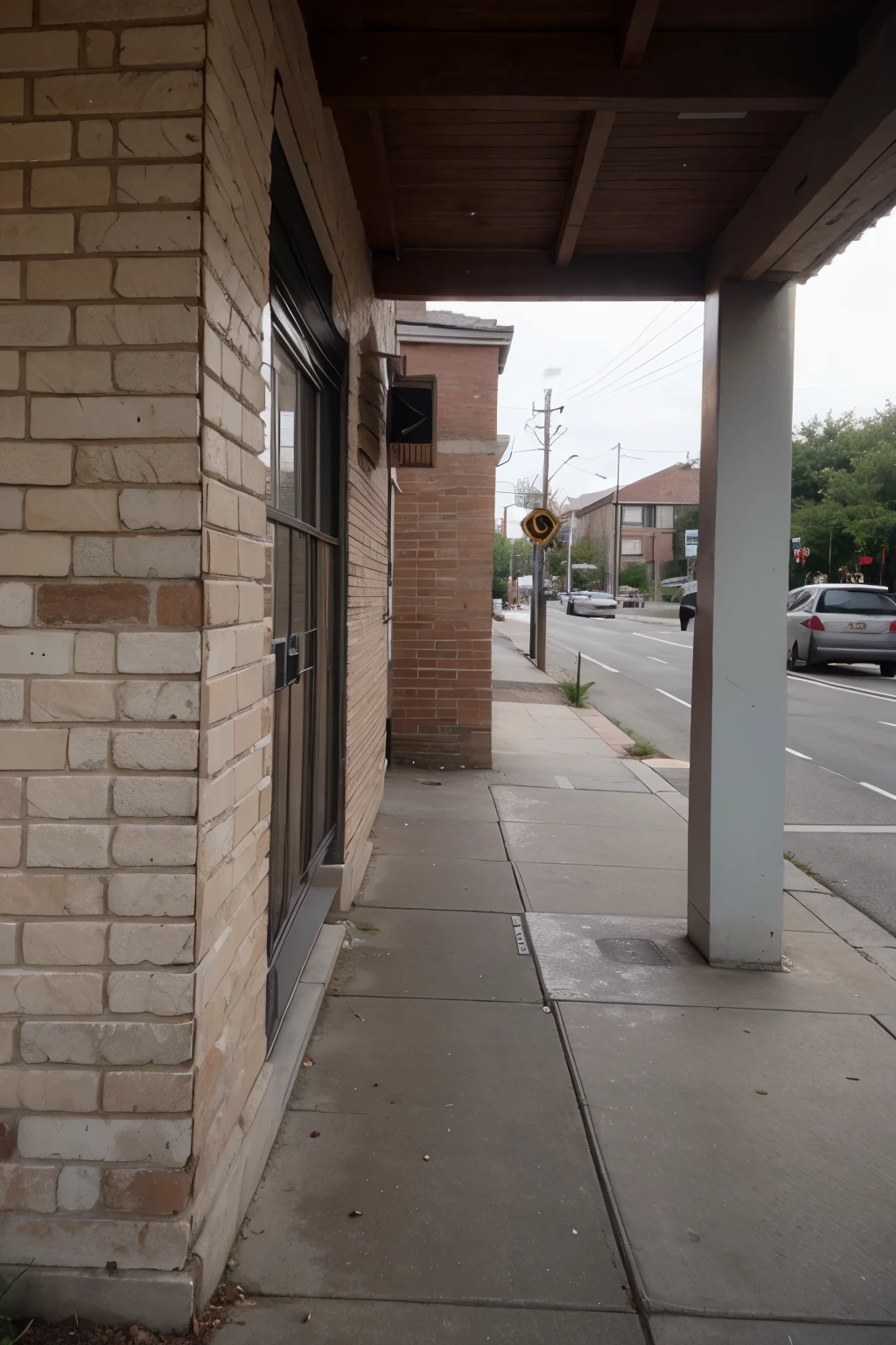 brick wall outside a hotel