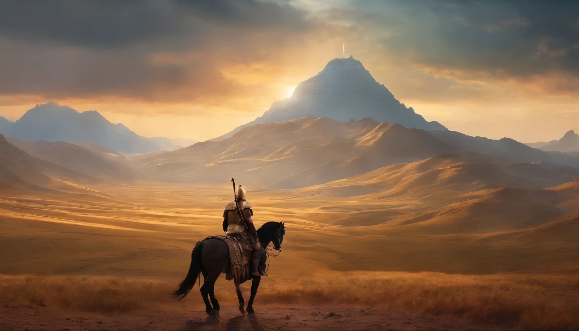 Generate an artwork showcasing Alexander's legendary journey across vast lands and diverse terrains, symbolizing his ambition and the vastness of his conquests.