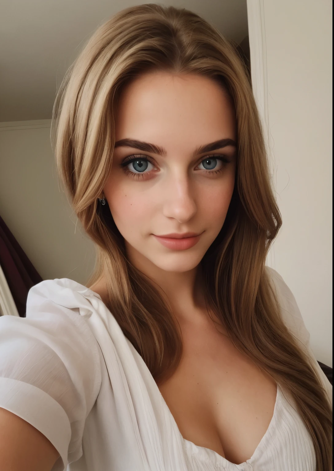 a selfie of a pretty young woman, taken with iphone camera