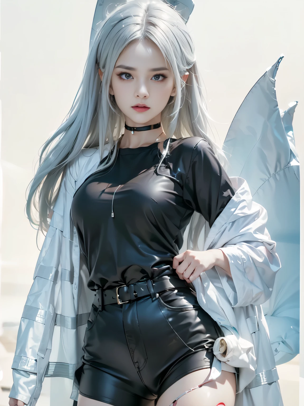 ((Best quality)), ((masterpiece)), (detailed:1.4), 3D, an image of a beautiful cyberpunk female,HDR (High Dynamic Range),Ray Tracing,NVIDIA RTX,Super-Resolution,Unreal 5,Subsurface scattering,PBR Texturing,Post-processing,Anisotropic Filtering,Depth-of-field,Maximum clarity and sharpness,Multi-layered textures,Albedo and Specular maps,Surface shading,Accurate simulation of light-material interaction,Perfect proportions,Octane Render,Two-tone lighting,Wide aperture,Low ISO,White balance,Rule of thirds,8K RAW,