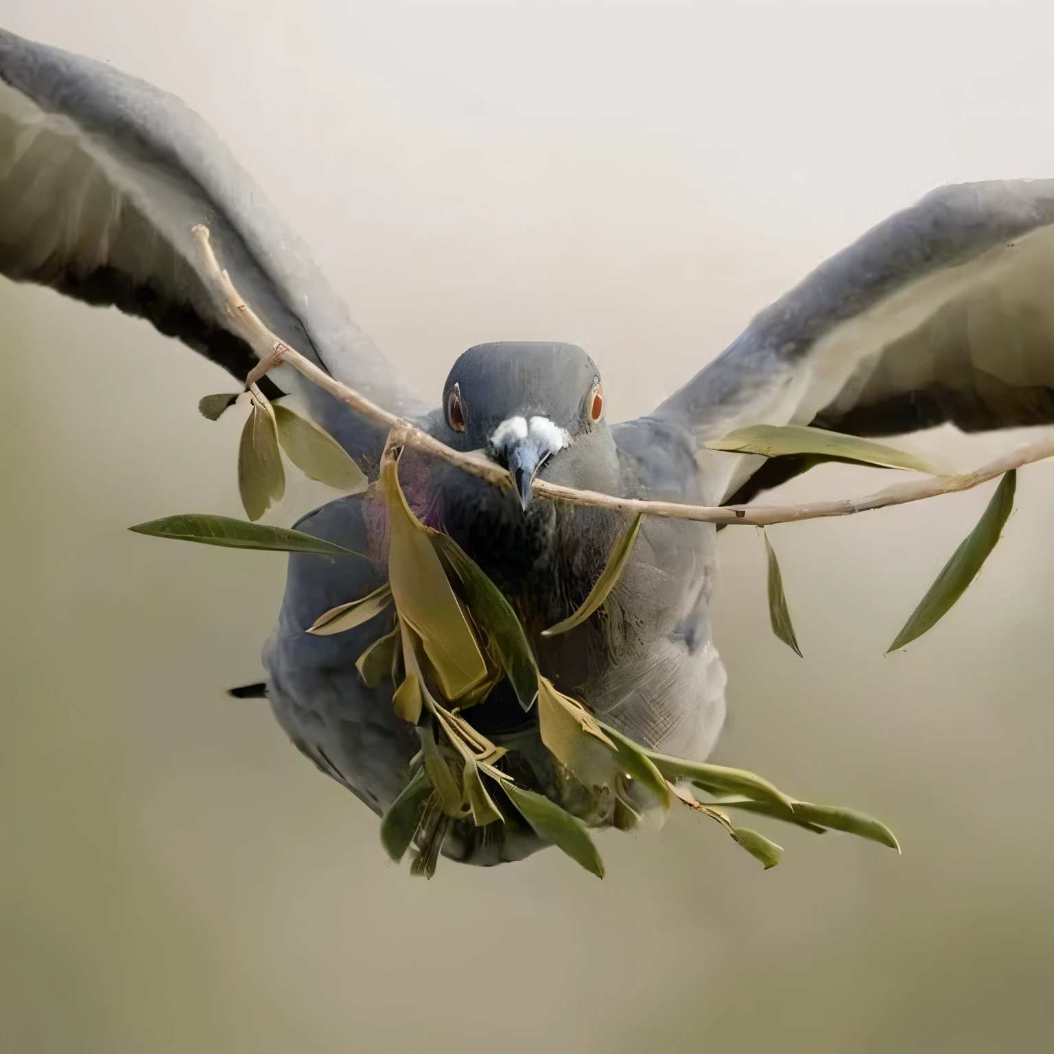 there is a bird that is eating a branch of a tree, por Paul Bird, Ophanim has bird wings, Inspiring bird's-eye view, Impresionante foto ganadora, Flying around the bird, Flying towards the camera, a surrealistic bird, paloma, wildlife photography, by Jan Kupecký, sergey krasovskiy, Totalmente gonzo