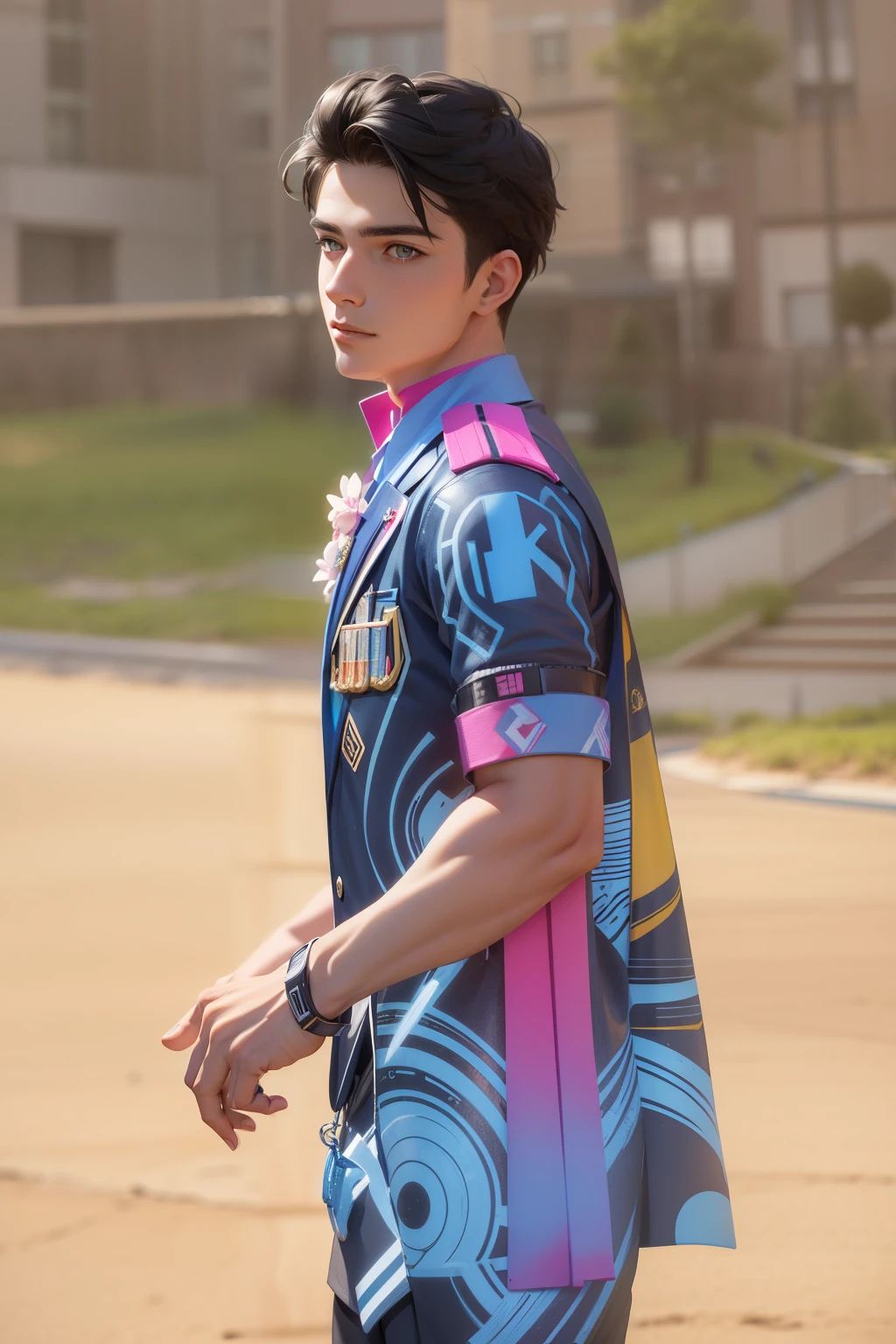 Attractive profile picture, masterpiece, ultra-precise rendering, beautiful and cool young man, wearing a business suit, trustworthy, dependable young man, savior of the world, design, most beautiful image, 4K