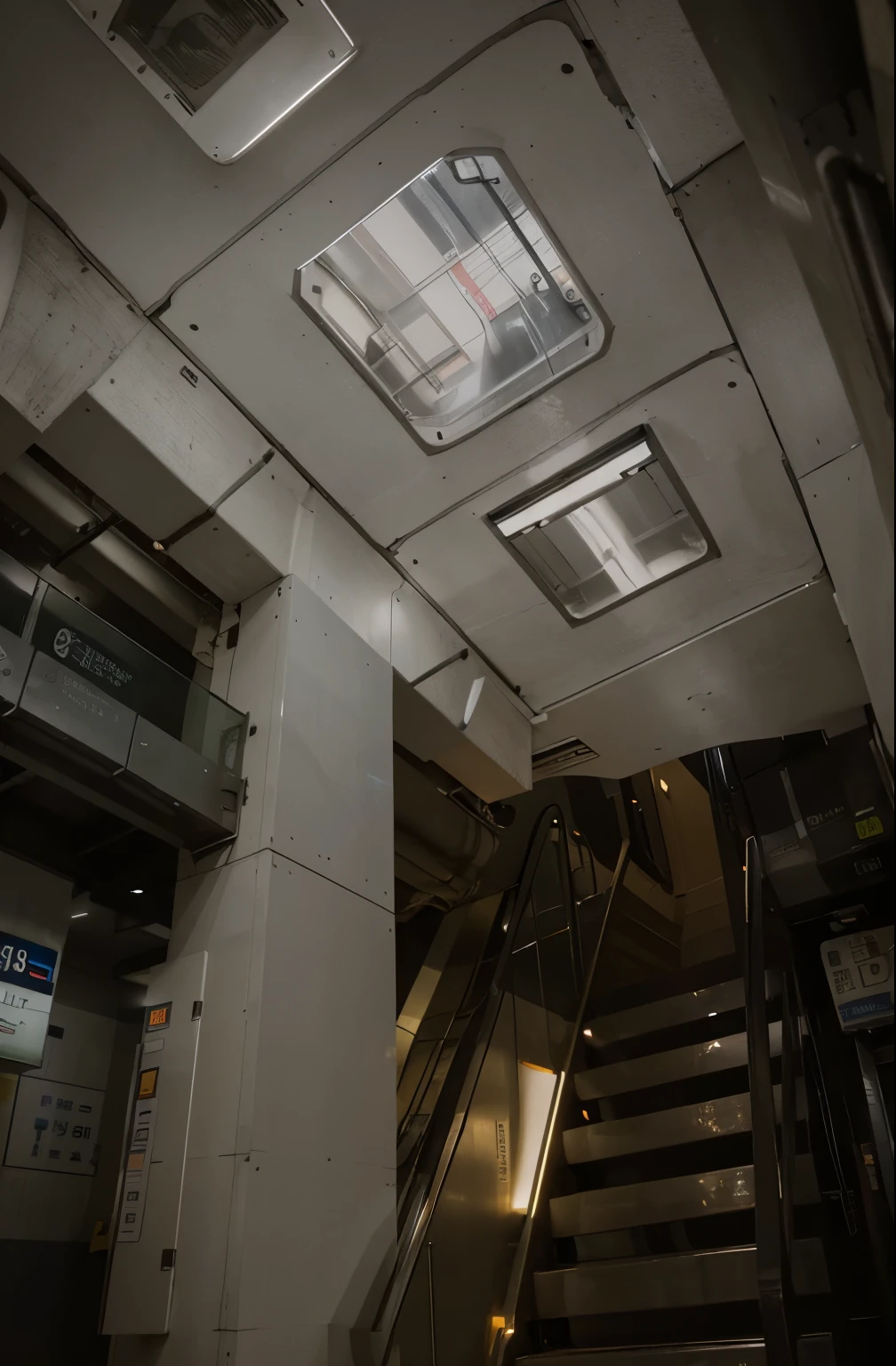 (Best quality, 8k, 32k, Masterpiece, UHD:1.2) "Imagine a bustling metropolitan subway station entrance in Japan, capturing the energy and vibrancy of life. Depict a sleek and modern entrance, featuring contemporary architectural elements and futuristic design. Showcase the distinct aesthetic of a Japanese subway entrance with sleek lines, well-lit signage, and a sense of functionality. Include details such as ticket machines, directional signs, and bustling commuters to convey the liveliness of the area. Capture the blend of modernity and efficiency through clean architectural lines, a mix of bright and subtle lighting, and a color palette that complements the landscape. Highlight the hustle and bustle of city life while conveying the efficiency and orderliness typical of Japanese transit systems." High Angle
