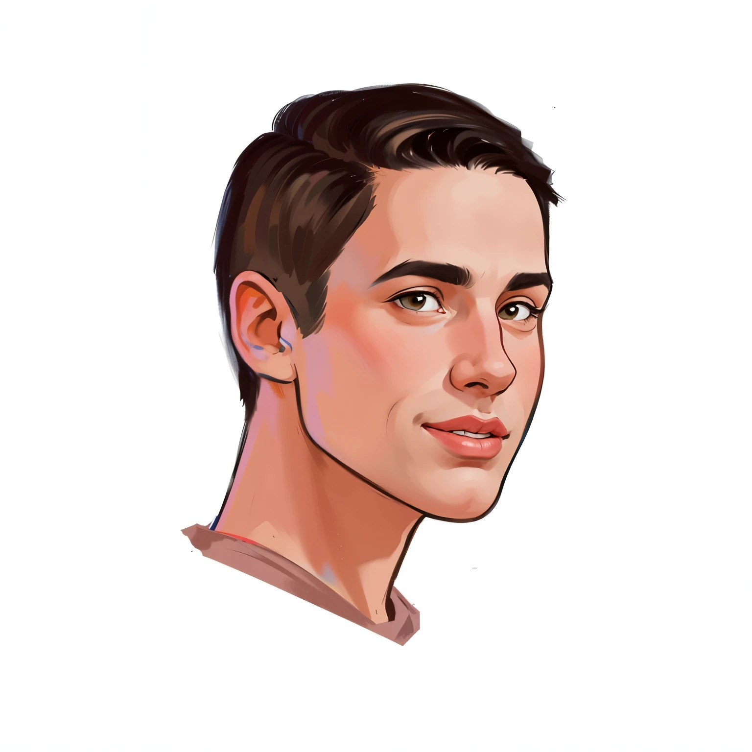 desenho de um homem com corte de cabelo curto e camisa rosa, retrato de alta qualidade, Retrato 2D, digital illustration portrait, retrato digital, retrato de personagem de mim, retrato detalhado do caractere, retrato estilizado, retrato dos desenhos animados, retrato headshot do personagem, Retrato do conceito do personagem de mim, retrato digital, retrato de arte digital, detailed illustration portrait, retrato colorido detalhado, pintura digital dos desenhos animados, desenho digital