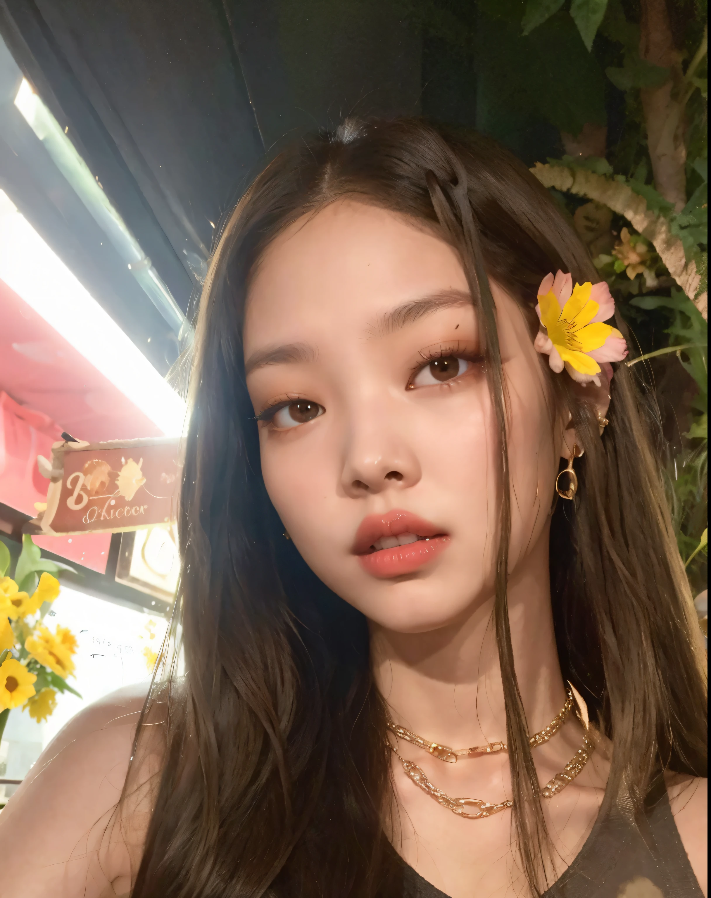 mulher arafada com cabelo comprido e flor no cabelo, Jennie, 18 anos, Charli Bowater, Retrato de ****** Cerveja Jennie, Jennie Blackpink, lily frank, rainha do diabo suave Cerveja Jennie, :: Cerveja Jennie, lorde