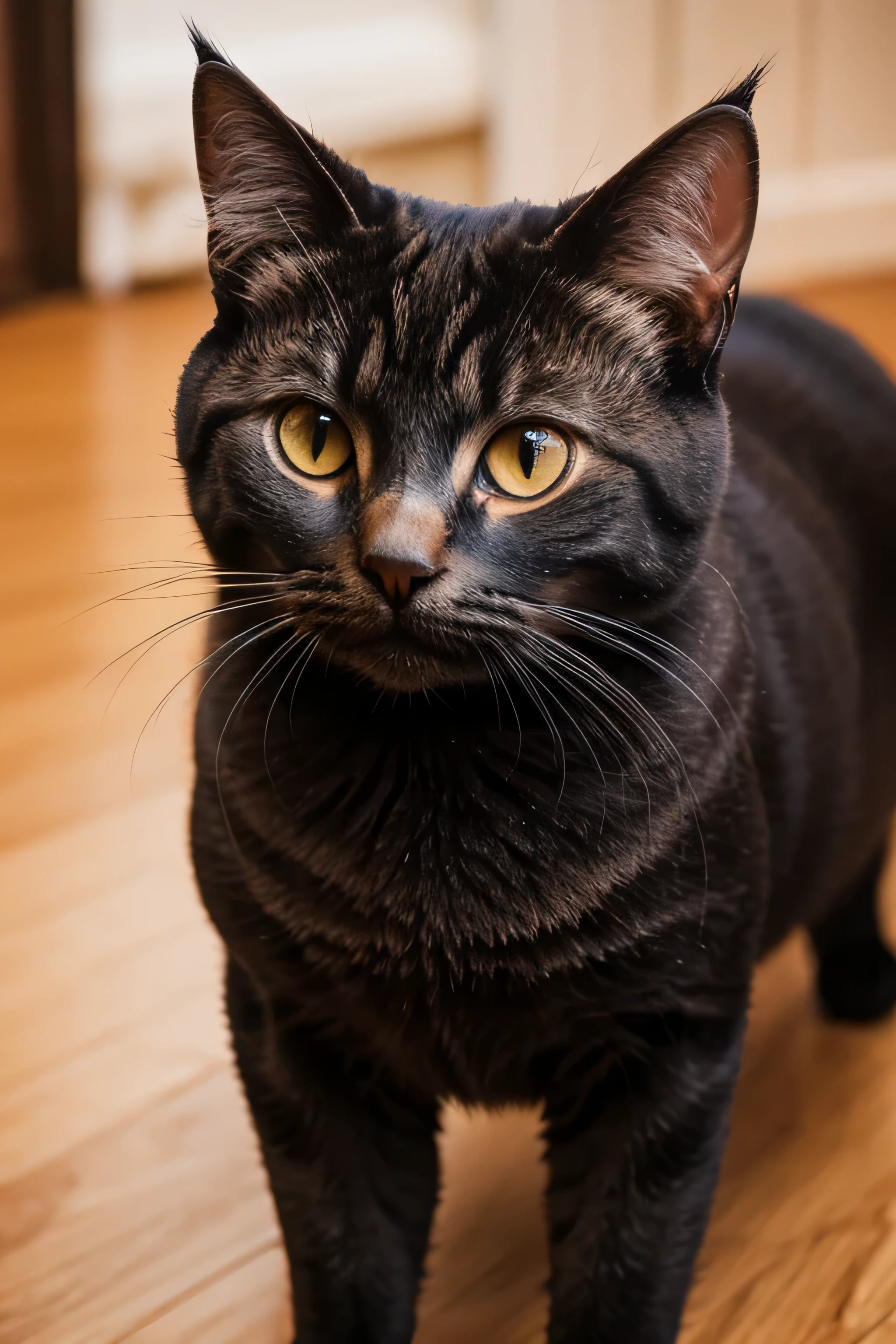 vertical close-up of a beautiful European shorthair cat
