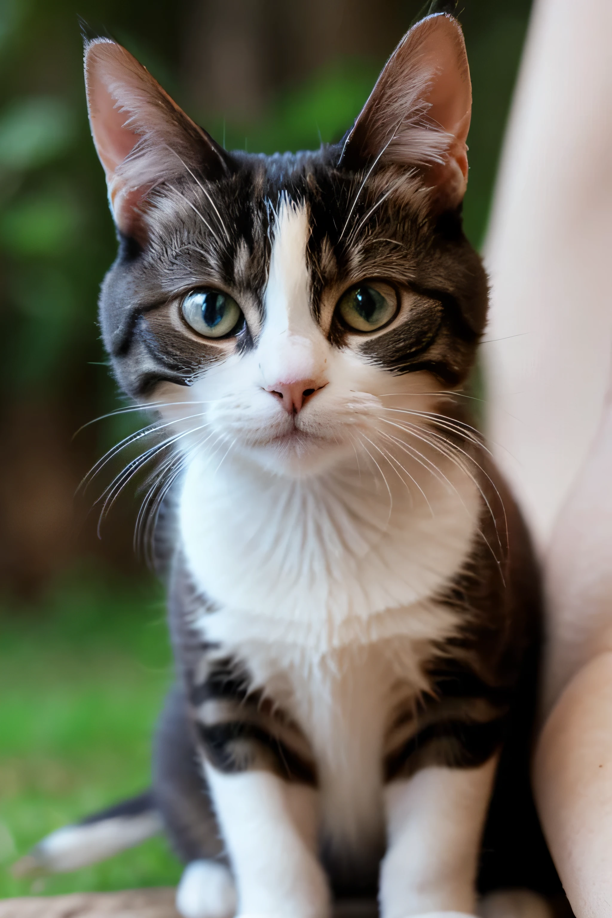 vertical close-up of a beautiful European shorthair cat