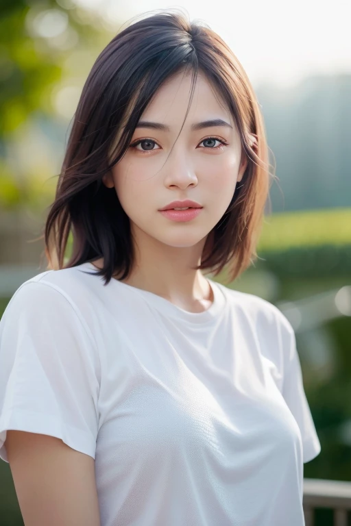 dressed, (photo realistic:1.4), (hyper realistic:1.4), (realistic:1.3),
(smoother lighting:1.05), (increase cinematic lighting quality:0.9), 32K,
1girl,20yo girl, realistic lighting, backlighting, light on face, ray trace, (brightening light:1.2), (Increase quality:1.4),
(best quality real texture skin:1.4), finely detailed eyes, finely detailed face, finely quality eyes,
(tired and sleepy and satisfied:0.0), face closeup, t-shirts,
(Increase body line mood:1.1), (Increase skin texture beauty:1.1)