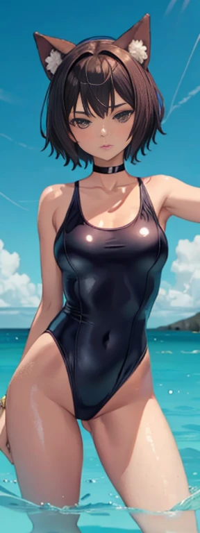 furry women pussy one-piece swimsuit