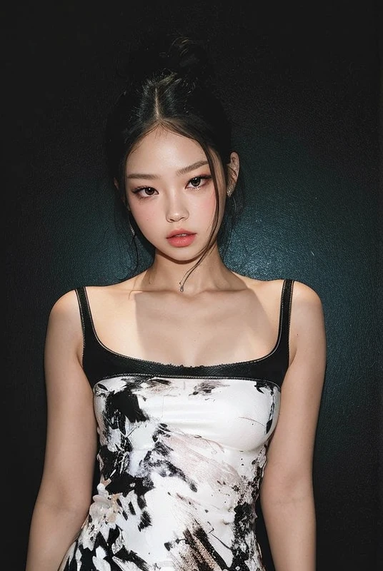 un primer plano de una mujer con un vestido rosa con un collar, Blackpink Jennie, Jossi de Blackpink, Heonhwa Choe, Jinyoung Shin, Parque Roseanne de Blackpink, Sun Yunjoo, Taejune Kim, usando gargantilla, Parque Ji-min, Retrato de Jossi de Blackpink, Jaeyeon Nam, Lee Ji-eun, Lee Ji - Eun