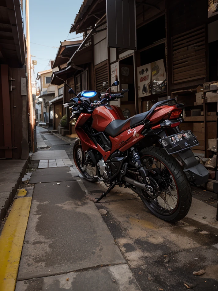 SUZUKI SMASH 110,Vision Total Mad Max CogPunkAI ,Core 64 K, ((rot,amarelo,Conque ,Blue))Conque,4D ,