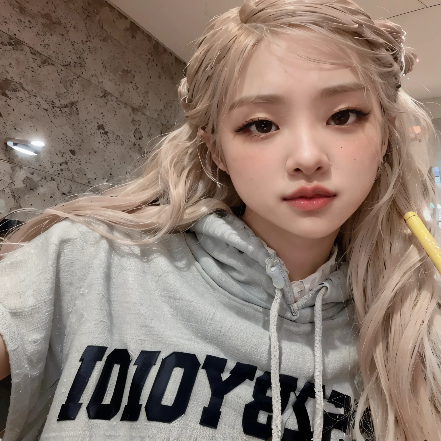 chica rubia con pelo largo sosteniendo un cepillo de dientes en la mano, Parque Roseanne de Blackpink, Jossi de Blackpink, portrait of Jossi de Blackpink, Cl, Blackpink Jennie, Lalisa Manoban de Blackpink, Su cabello es blanco, 韓国アイドル, en una sudadera con capucha, Heonhwa Choe, Lalisa Manobal, Shikamimi, Jaeyeon Nam