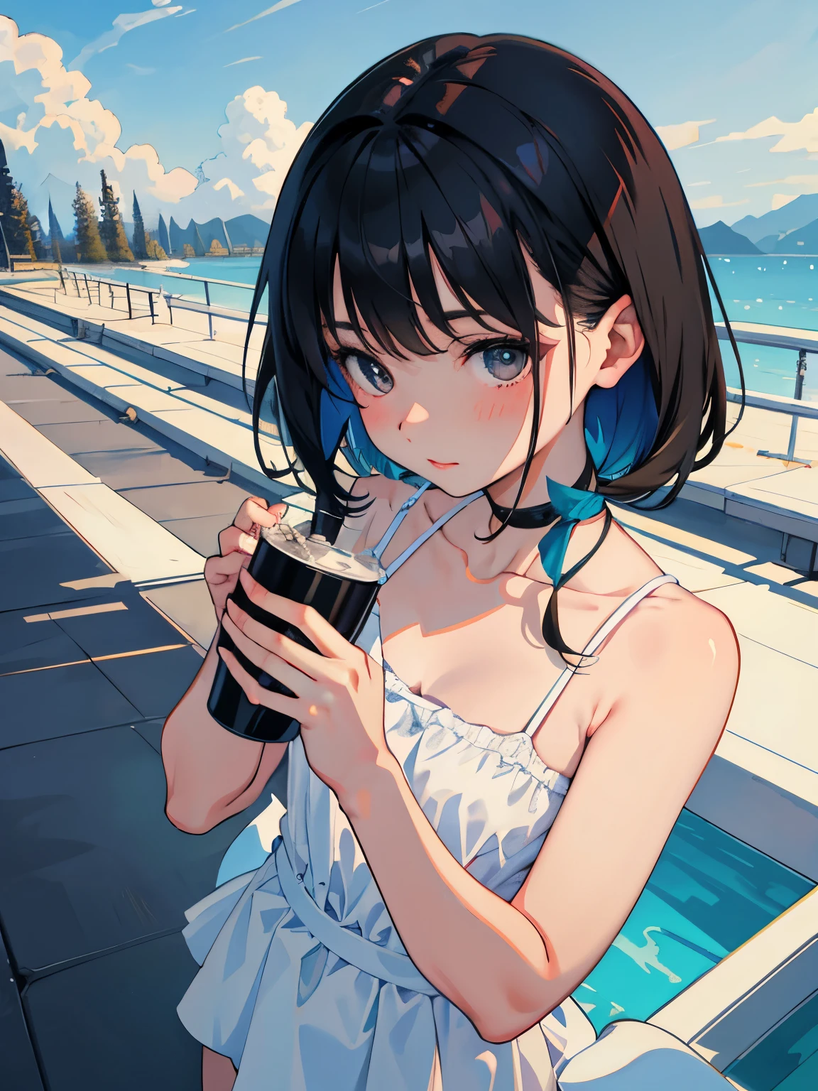 seesaw,(masterpiece,Highest Quality),,(A dark-haired),Delicate body
