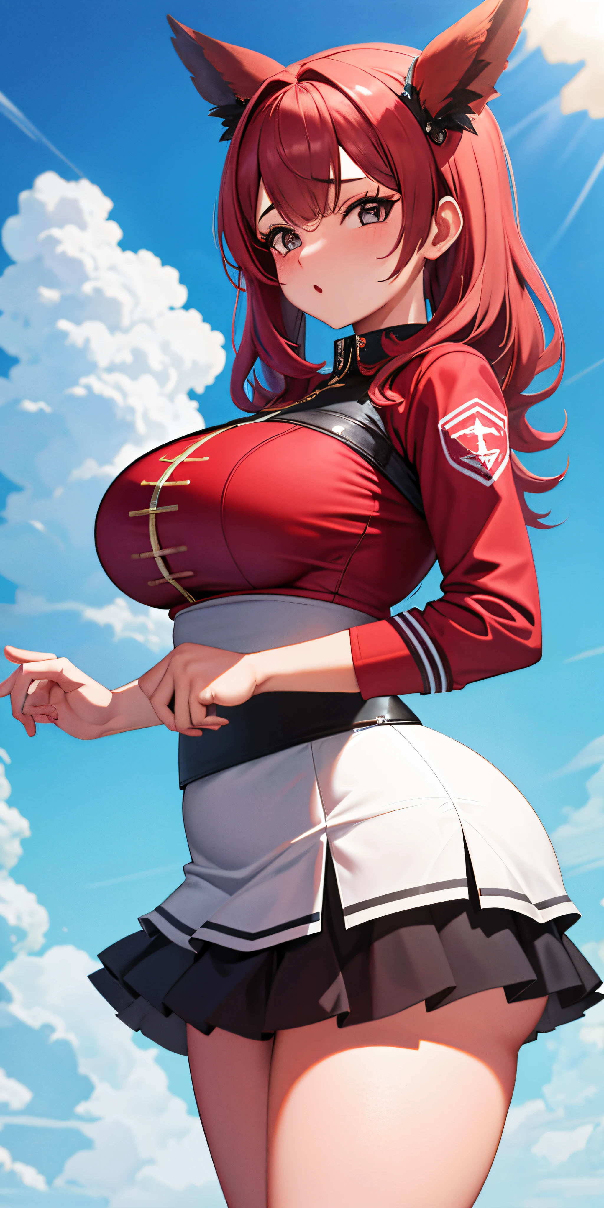 imagem arafada de uma mulher com uniforme de beisebol posando para uma foto, thicc, Oppai, Arte Giantess, Seu peito, seios grandes!, fofosexyrobutts, quadris mais largos, quadris insanamente inflados, fanart requintada altamente detalhada, bochechas brancas, Seios cobertos e SFW, Directed by: Eddie Mendoza, Detalhes extremamente altos!!, Corpo Pinup, quadris largos