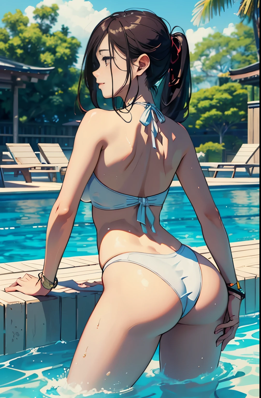 (((​master piece))),(hyper quality::1.5), Hyper Detailed,Perfect drawing,。.3D,8K Illustration、(((clearface)))、Hi-Res、japanes、1 persons、 Lady、ssmile、Beautiful skins、Lustrous hair、((beautiful proportion))、((Luxury swimwear))、(((Beautiful swimsuit)))、Japan background、nice background、((beatiful backgrounds))、(((Detailed drawing)))、Perfect Beautiful Girl、((Perfect Photo))、((emotional))、((Luxury))、spot light