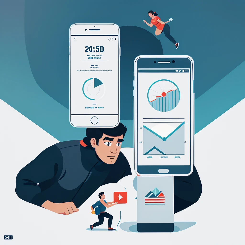 illustration of a man and woman pushing a giant phone with a graph on it, flat illustration, illustrative, and clean illustration, flat graphic style, 2. 5 d illustration, marketing game illustration, illustration, whole page illustration, illustration daily deviation, commercial illustration, portfolio illustration, by Matt Cavotta, illustration style, infographic with illustrations