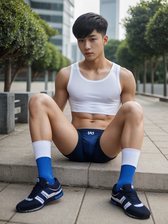 teenagers , young , light-skin , wearing an dark blue sexy underwear, tmasterpiece,k hd,the feet ,black long socks,The barefoot , blue colour , handsome and cute , extreme cute boy , white skin , dark blue underwear boxers shorts , extremely tall and cute boy ,oppa model , handsome model , full body , dark blue boxers underwears short shorts , black socks , white light-skin , Chinese model , young boy , white skin , handsome and extremely cute , blue boxers underwear shorts , long black socks , handsome model , at the park , jogging , model oppa , long legs , jogging , running , high knee black socks ,black long socks , stand up , extremely tall , extremely high , blue underwears , blue sports underwear , long black socks , clean and white legs , Chinese model , extremely long legs , looking at the camera , clean and white thigh , heavy bulge , kid face , baby face , wearing jacket , blue underwears boxers , light and white skin , Chinese model , strike a pose , sexy pose , horny boy , high knee black socks , long black socks , japanese gym short shorts