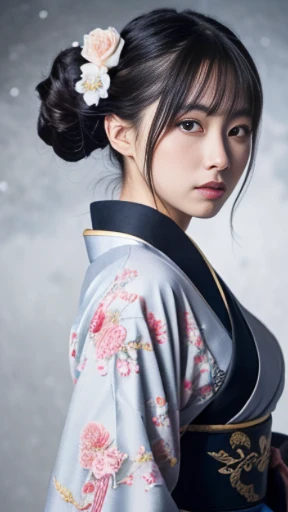 Detailed background((a moon：1.5),Desolate city)、BREAK,elaborate costume{Luxury kimono(pale and coloured kimono(detailed embroidery,))}、(Japanese Idol(actress):1.2)(face perfect:1.2),Expressing a beautiful and elegant woman。glossy dark hair,poneyTail,Heart in the eye。 Wallpapers 16K, .Blur the background with a sickle,((masutepiece)), ((Best Quality)),{{a portrait photo of}},full body Esbian、Faraway view,Like a corporate logo, Breast size is F cup