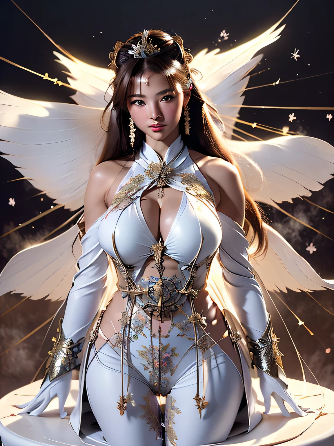 Future mecha female general,The void is shattered,Smoke-billowing mecha female CG Giant Secret Realm,Asian women pose in colorful bikinis, Realistic secret mech girl rendering, detailed face of a asian girl, Reality in the secret world, Smooth CG art, Realistic. Cheng Yi, Realistic secret style, A lovely secret rendering, Rendu portrait 8k, Render character art 8 K, Realistic portrait of a mecha woman, (Linen batik scarf), Angry fighting stance, looking at the ground, Batik linen bandana, Mecha Female Secret Realm(Abstract propylene splash:1.2), Dark clouds lightning background,废墟(realisticlying:1.4),Black color hair,Flour fluttering,Telephoto lens high, A high resolution, the detail, RAW photogr, Sharp Re, Nikon D850 Film Stock Photo by Jefferies Lee 4 Kodak Portra 400 Camera F1.6 shots, Rich colors, ultra-realistic vivid textures, Dramatic lighting,8K quality, Girls,Backstreets, Dark clouds lightning background(realisticlying:1.4),Black color hair,Uncharted, RAW photogr, Sharp Re, Nikon D850 Film Stock Photo by Jefferies Lee 4 Kodak Portra 400 Camera F1.6 shots, Rich colors, ultra-realistic vivid textures, Drama light film CG agency,Tropical canyon battle scene、Mecha woman、Faraway view、intense battles、high detal、masuter piece、NSFW,Mecha Woman Doomsday Ruins(Uncharted)Climb the streets(Armageddon)eyes filled with angry,Clenched his fists