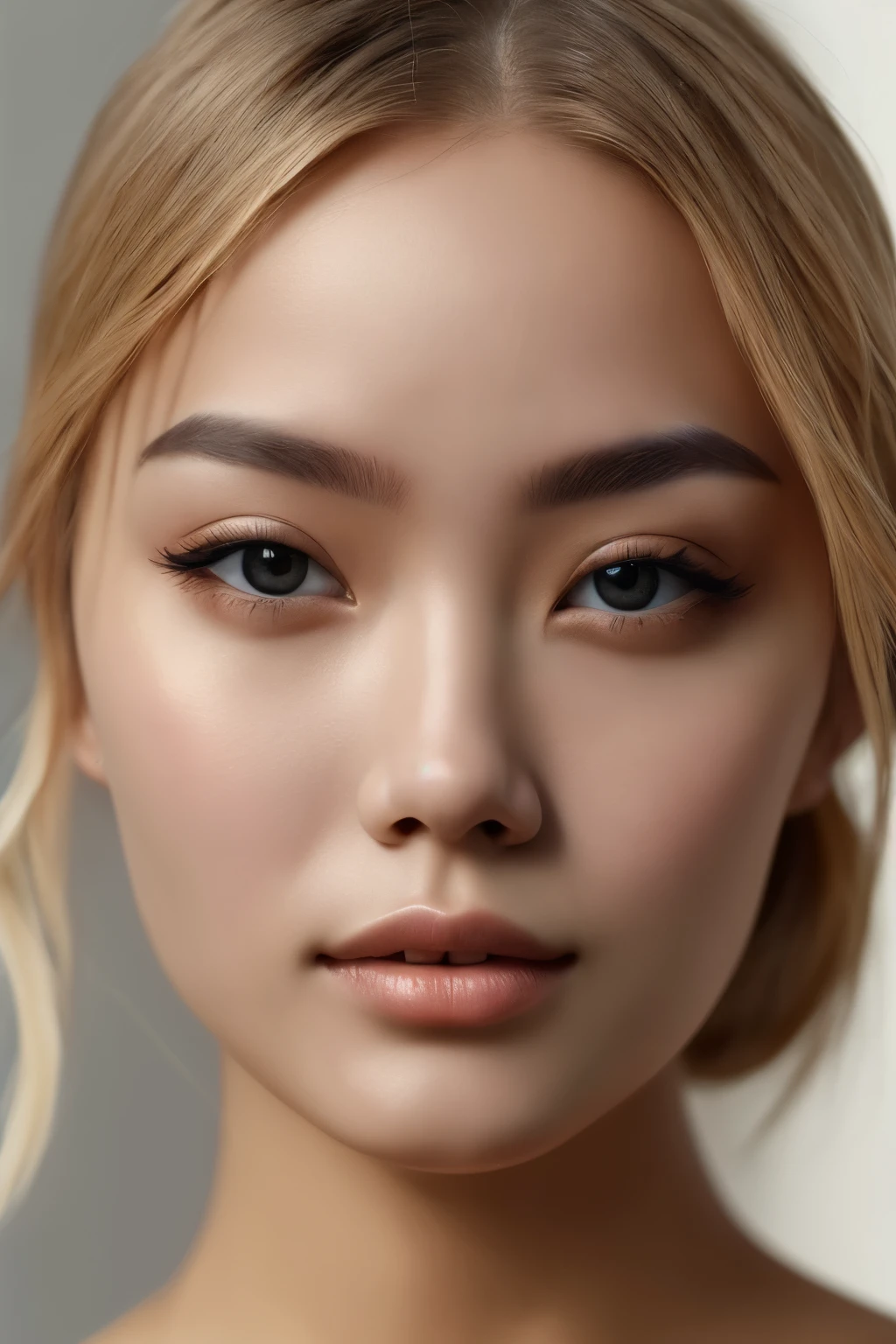 A asian girl with short "light blonde hair". She has a very nature huge big ( Cup Z ) and Show , face and pussy, Nude full body. (RAW, analog, masterpiece, best quality, soft particles, 8k, flawless perfect face, intricate details, trending on artstation, trending on cgsociety, dlsr, ultra sharp, hdr, rtx, antialiasing, canon 5d foto)), ((skin details, high detailed skin texture)), (((perfect face))), (perfect eyes)))