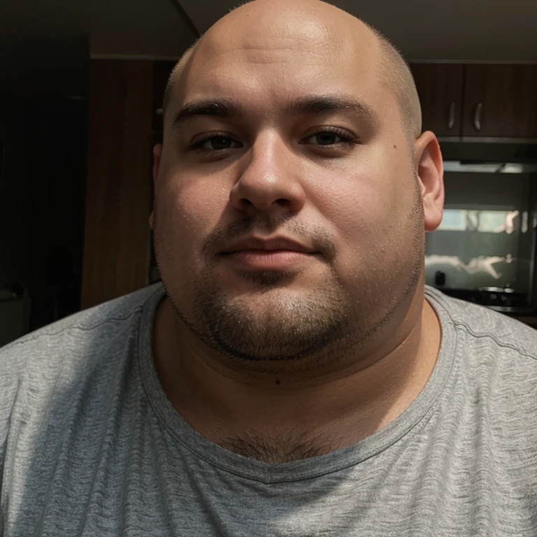Fat semi bald man