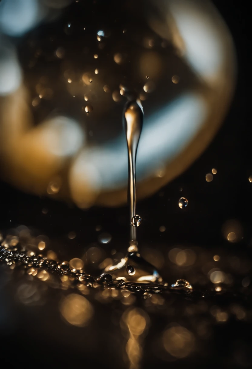 an abstract shot of water droplets on a textured surface, experimenting with lighting and composition to create a visually striking and unique image