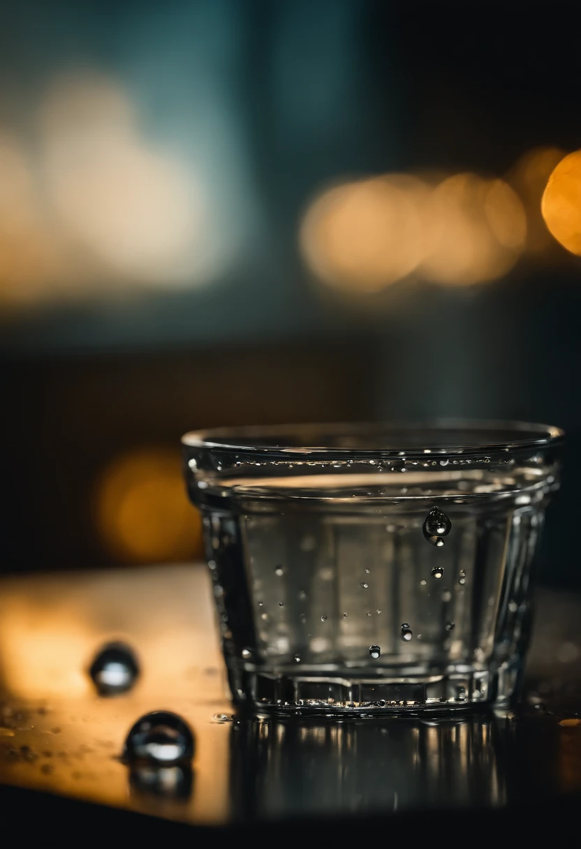 an abstract shot of water droplets on a textured surface, experimenting with lighting and composition to create a visually striking and unique image