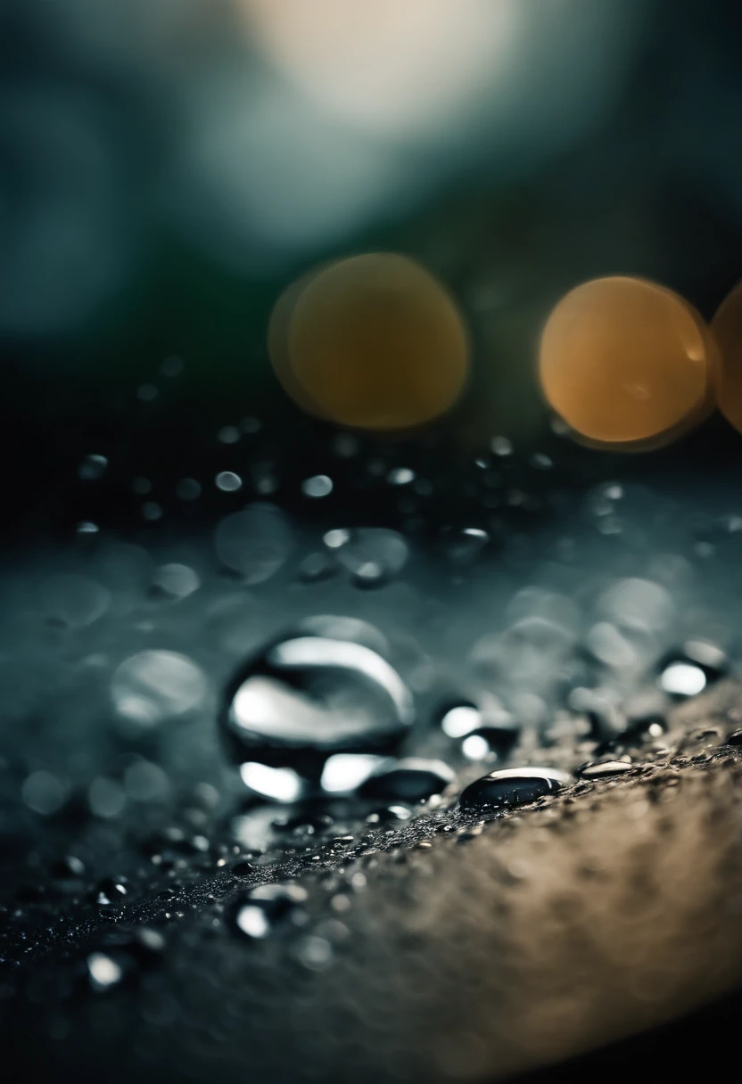 an abstract shot of water droplets on a textured surface, experimenting with lighting and composition to create a visually striking and unique image