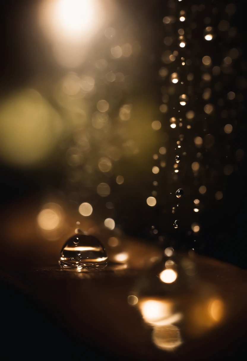 an abstract shot of water droplets on a textured surface, experimenting with lighting and composition to create a visually striking and unique image
