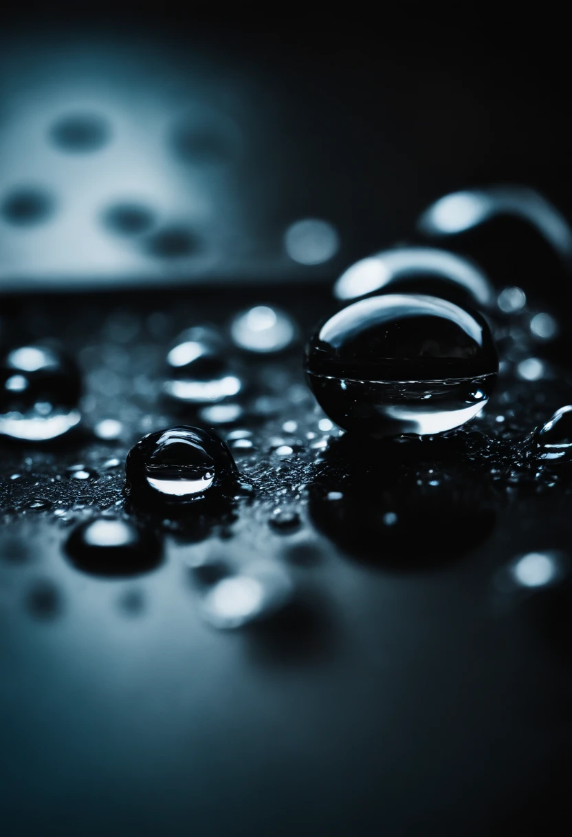 an abstract shot of water droplets on a textured surface, experimenting with lighting and composition to create a visually striking and unique image