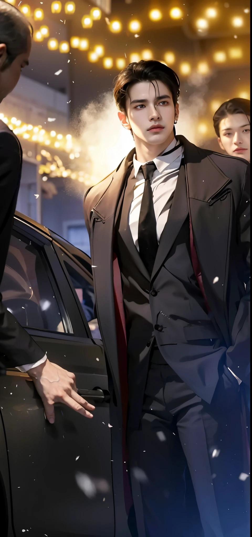 Masterpiece,1man,male,man,yellow eyes,looking forward,staring with a cold gaze,putting on a flat and mysterious face,white skin,mature man with a firm face,25 years old,glowing skin,steady,best quality,portrait of a man,clean man