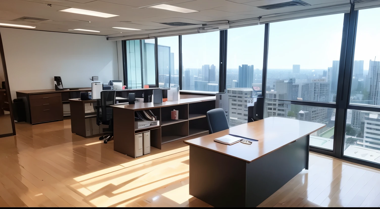 high definition photography、landscapes、Panoramic view of the office、Inside the office、The weather is good、smaller companies。