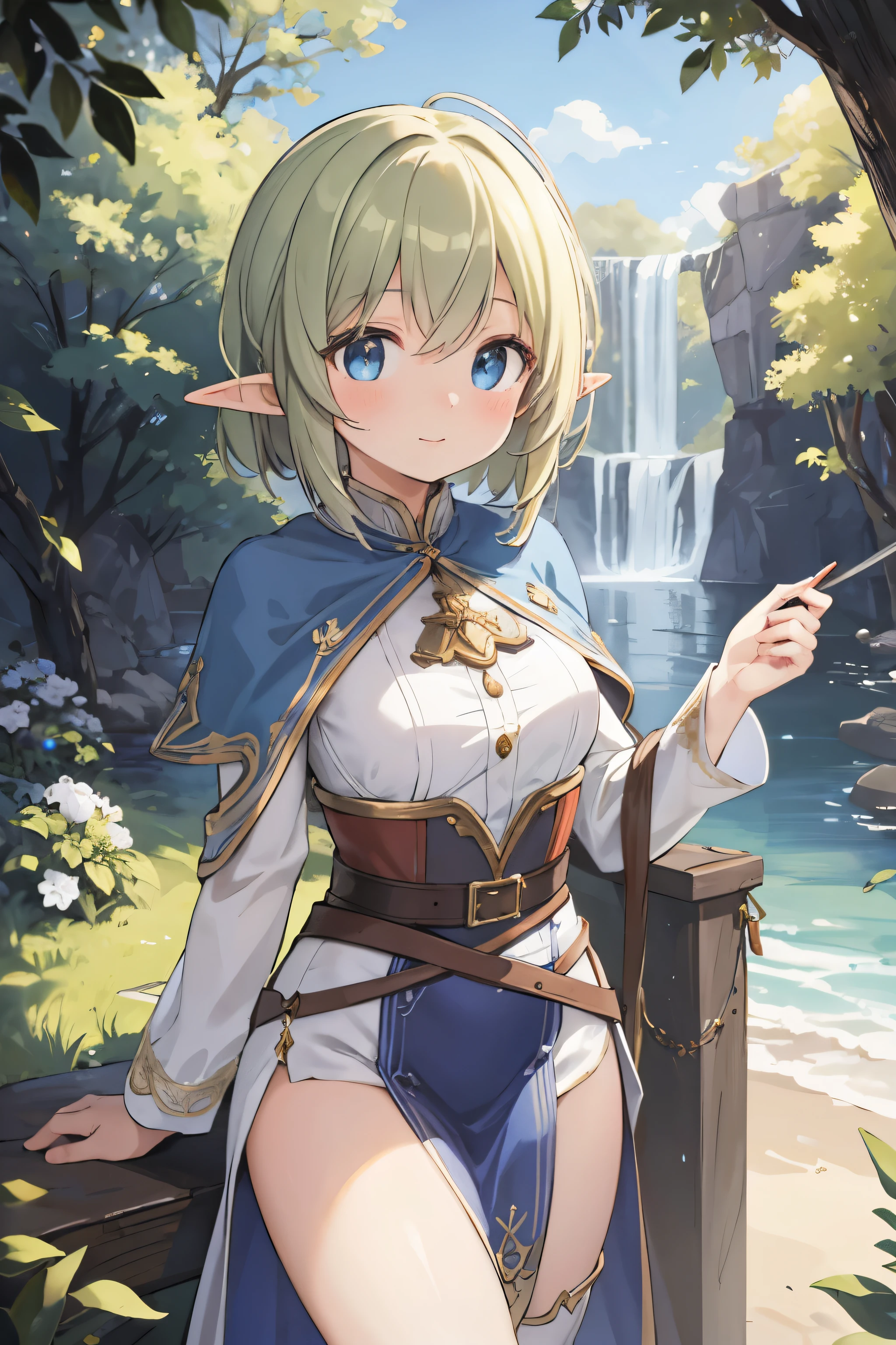 flat chests, nsfw, masterpiece, 1 girl, erect nipples, intricately detailed, topless, navel, bare shoulders, necklace, blonde hair, embarassed, scottish skirt, leather belt, mountainous horizon, mountains, lake, blue sky, extremely detailed, photorealistic, octane render, 8 k, unreal engine, bare breasts, nipples, aqua eyes, carrying spear, bare stomach, sweaty, people on background, oktoberfest, moist breath, child, arm strap, 1 side braid, tartan