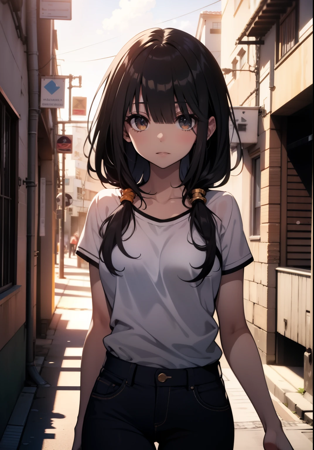 Obra maestra, alta calidad, better lighting, 1girl, ((Tokisaki Kurumi)), Cabello largo, cabello negro, cuerpo completo, mini bueno, Sujetador corto, mini pantalones, pantalones cortos, monocromo, ((ojo rojo derecho:1, ojo amarillo izquierdo:1)), Colas gemelas bajas, (buceo), Yandere, cuerpo perfecto, ((pecho grande y grande)), sonrojarse, Mirando al espectador, beautiful little girl, Lindo, en el mar,