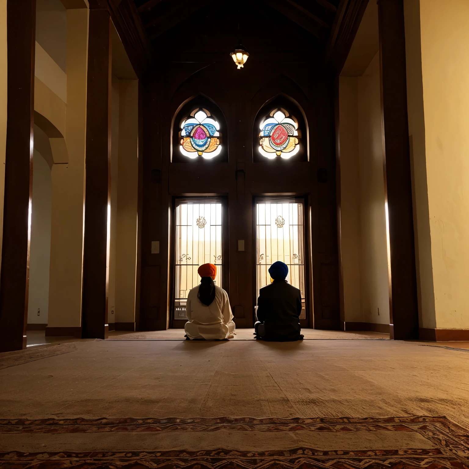 Punjabi sikhs, praying in ancient time in gurudwaras