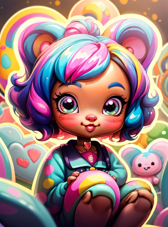 a cartoon girl, playground, african american, super cute funky black girl, portrait of a lisa frank, cute detailed digital art, cute digital art, cartoon artstyle, cartoon art style, colorfull illustration, advanced digital chibi art, cartoon style illustration, adorable digital painting, cute art style, cute cartoon character, lisa frank style
