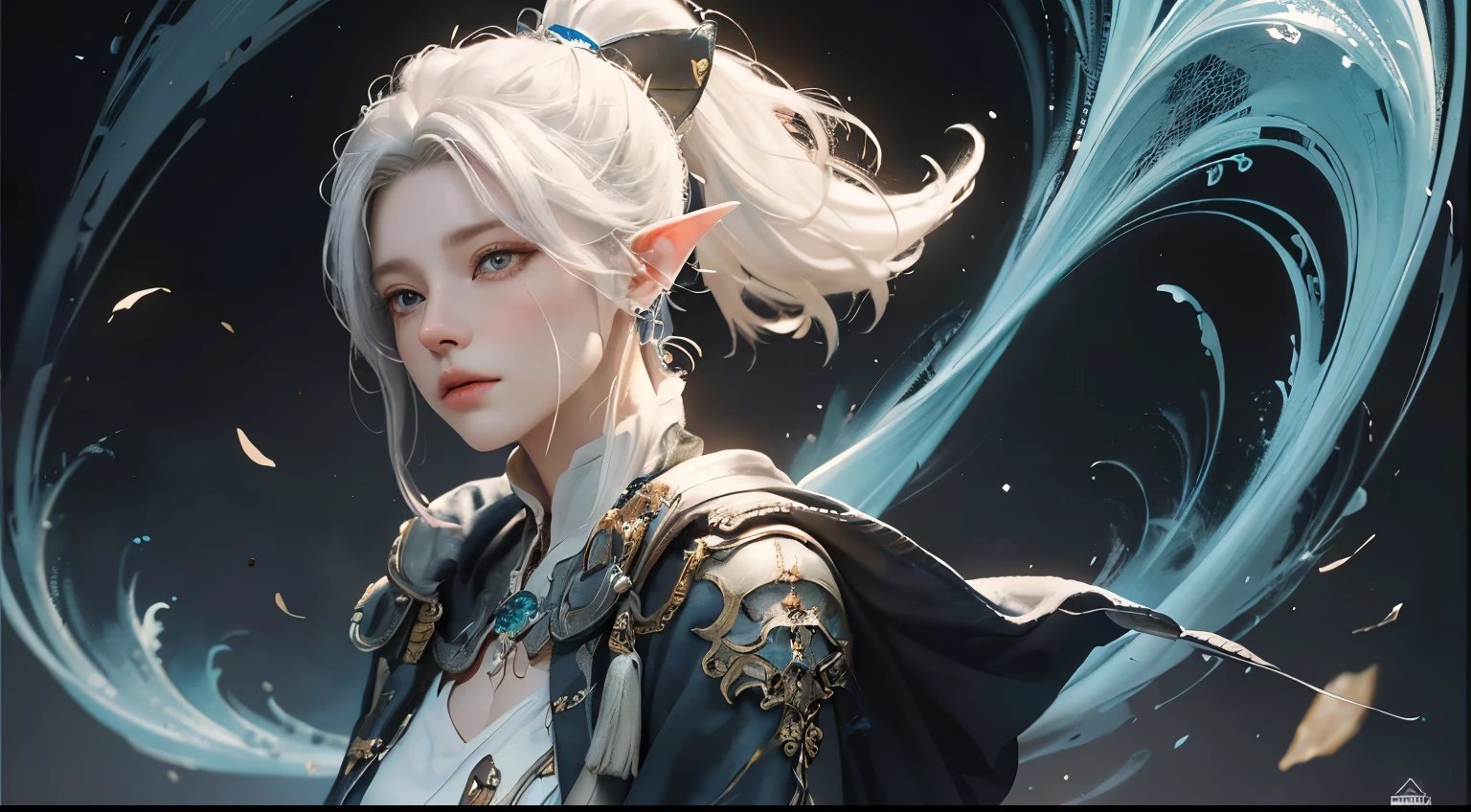 plano completo of a woman with white hair and white mask, Hermosa pintura de figuras, Guviz, Ilustraciones de estilo Guvitz, Dios de pelo blanco, Yang J, Epic art of fine characters, amazing character art, Fan Qi, Wu Zhun Shifan, Gu Vitz at pixiv art station, primer plano, de, un, mujer pelo blanco, Hermosa pintura de figuras, Gu Viz, Obra de arte estilo Gu Vitz, Dios del pelo blanco, Yang J, Epic art of fine characters, amazing character art, Fan Qi, Wu Zhun Shifan, Guvitz in pixiv art station, cuerpo femenino perfecto, (((camiseta blanca ajustada))), Hermosos ojos, orejas de elfo, (cara delicada), Pelo blanco corto, cabello atado, Horquilla azul claro, piel glasseair con borde de seda negro), (better lighting), (super-complex details), Unidad 4K, (super-detailed Costrando piernas justas, Medias, pantalones calientes, shorts,