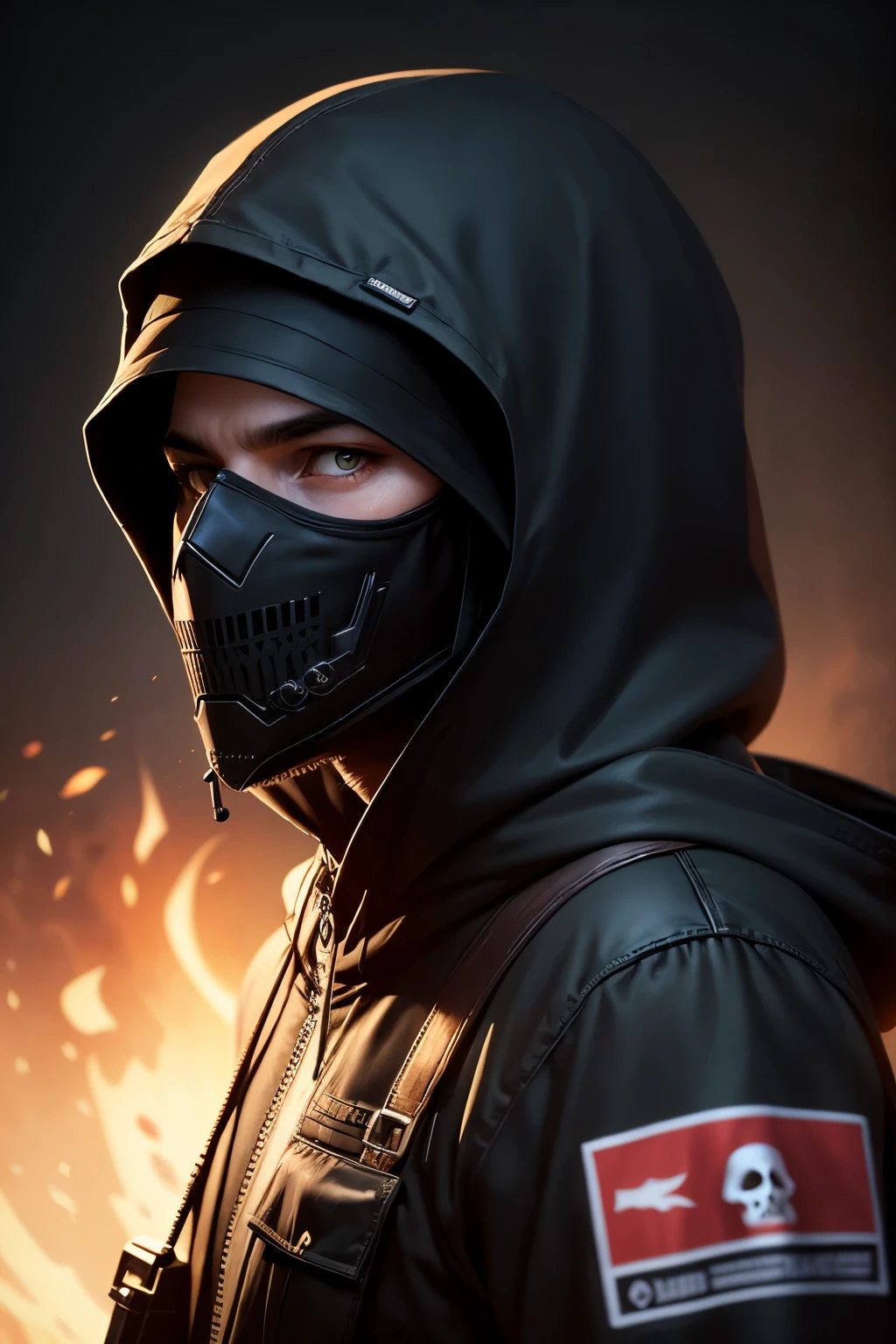 hooded skull mask counter strike black background INFO --auto