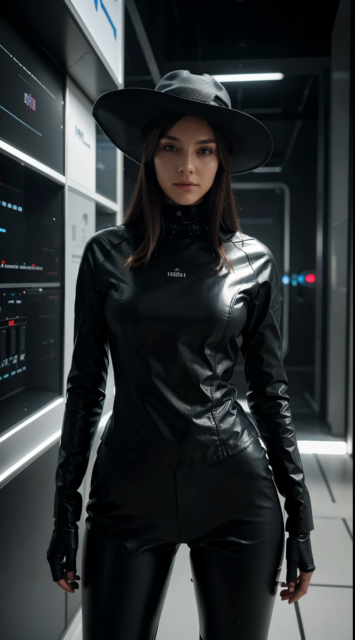 a woman wearing a hat and holding a robot, a stock photo by Hedi Xandt, featured on cg society, les automatistes, future tech, futuristic, sci-fi