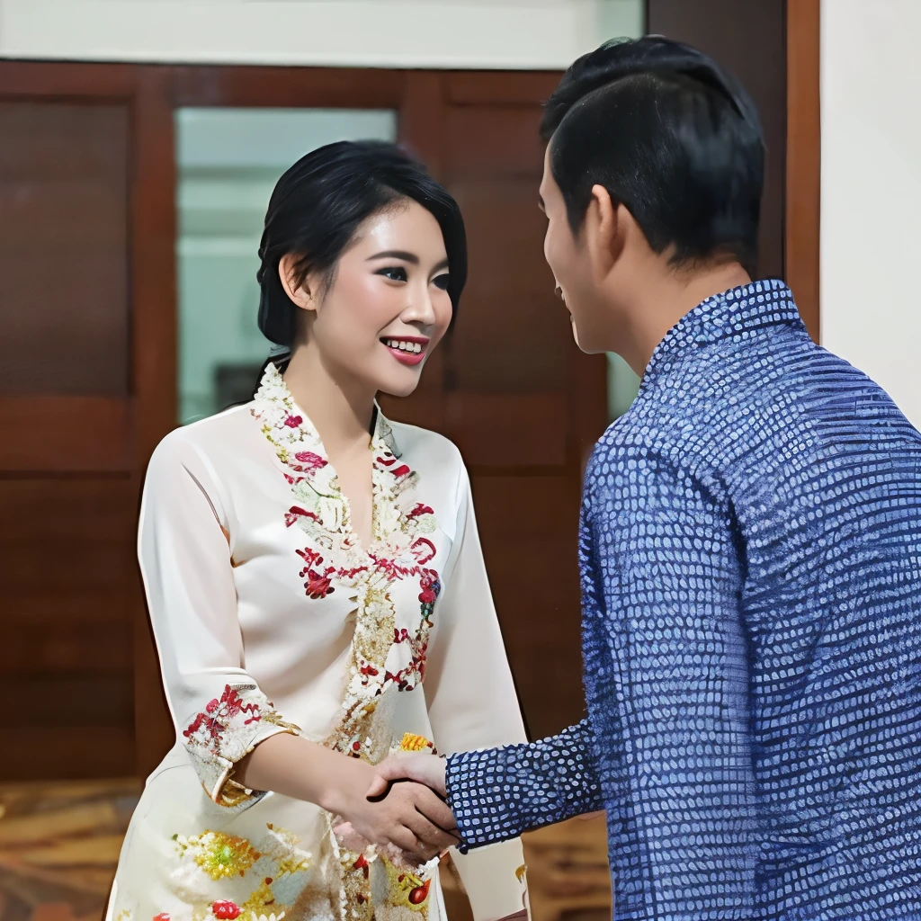 a group of women in kebaya posing for Miss Kebaya beauty contest, pose(arms up + happy), pose, 3 / 4 pose, posse features, 8 k uhd poser, photoshoot poses, portrait pose, various poses shooting photos, pose model, various pose, t pose, anime pose, pose 4 of 1 6, poser, posing for poster photography