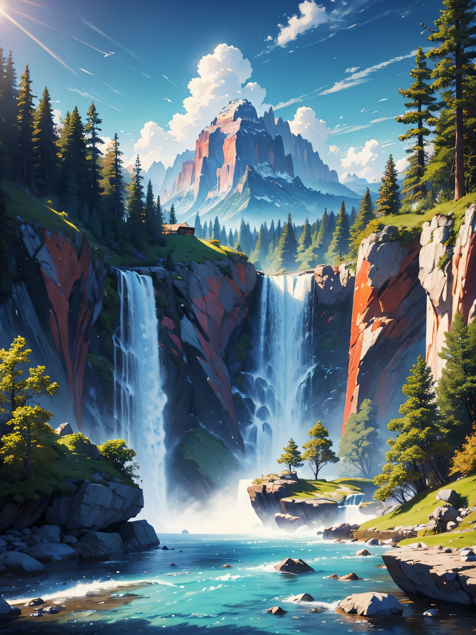 alta qualidade, highly detailed CG unity 8k wallpaper beautiful landscape oil painting