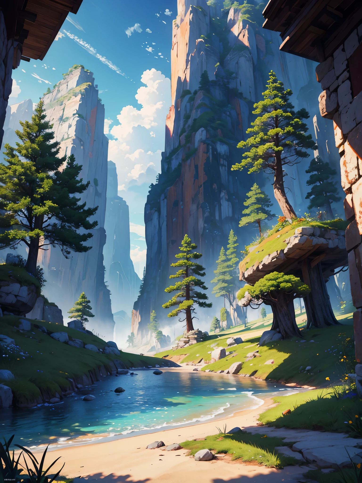 alta qualidade, highly detailed CG unity 8k wallpaper beautiful landscape oil painting