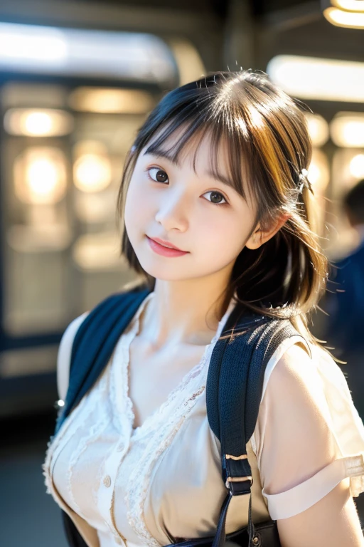 Photo quality,Masterpiece,Realistic,(14 year old cute Japanese girl:1.9),(Detailed young face:1.9),(Very embarrassed look:1.9),(Thin legs:1.9),((Wear cute, trendy clothes:1.9)),(Random perspective shots),((On the way to school:1.9)),(Inner thigh visible:1.9),((Droopy eyes:1.9)),((Body type of a 14 year old girl,Small Tits:1.9)),(Hair tousled by the wind:1.9),((Skinny Legs)),Very pale skin,Show your forehead,Detailed body,Detailed hands,No makeup