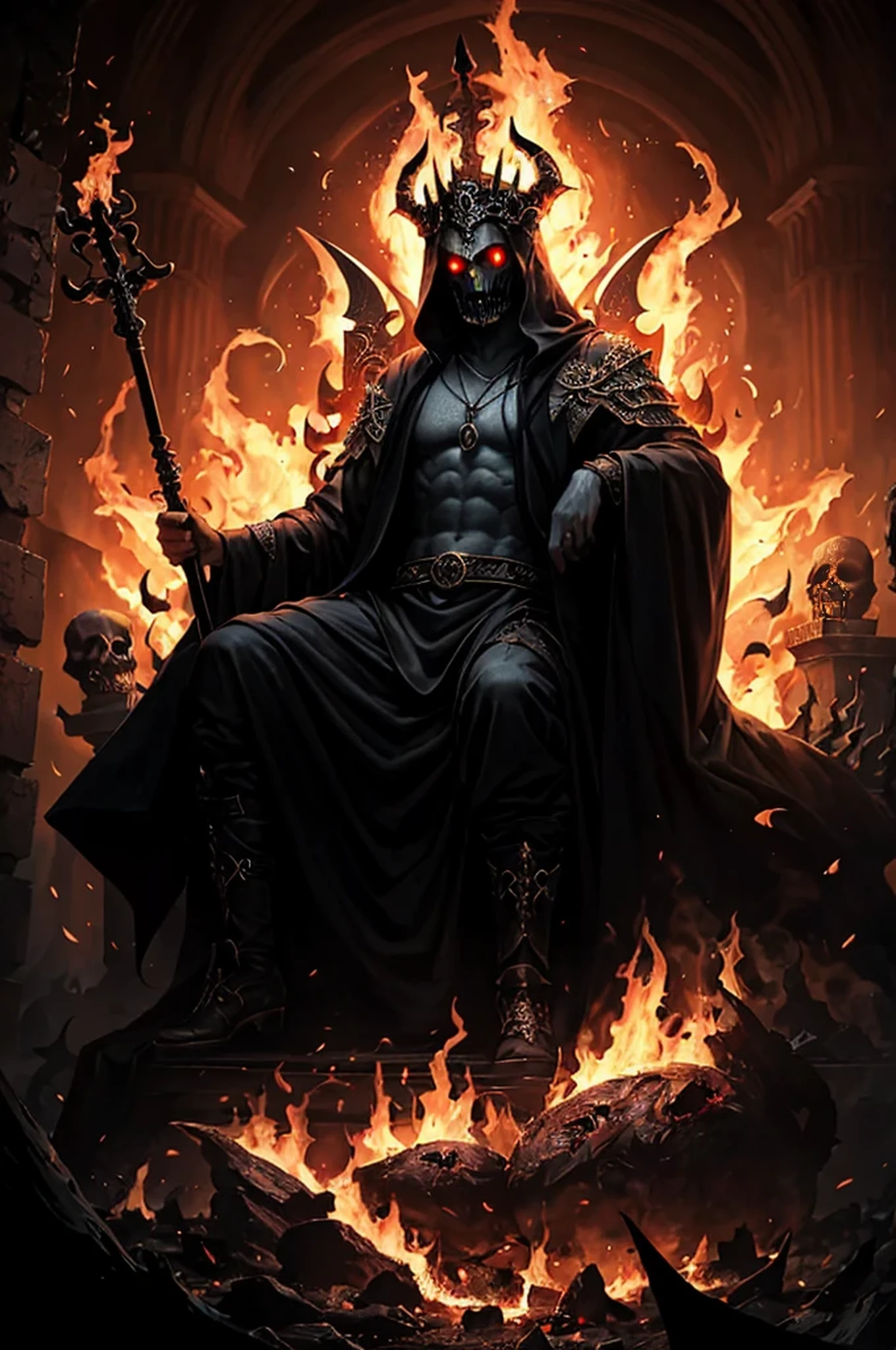 High Quality, 4k, Fire everywhere, Masterpiece, muscular