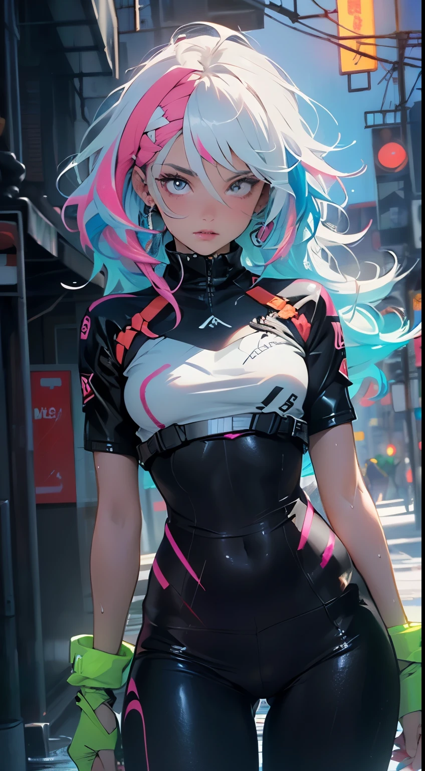 Lindo cartoon girl,(((1girl))),((extremely Lindo cartoon girl with Liquid hair paint)),
(senos grandes:1.4),(((Pelo muy largo,Cabello absurdamente largo,Cabello hasta la cintura,Liquid hair paint:1.1,neon morado hair|Neon pink hair|neon blue hair|neon hair aqua|morado hair|Cabello fucsia|cabello azul fluorescente|cabello amatista|neon hair|cabello rosa brillante :1.5,cabello brillante: 1.3,Hair made of paint and defies gravity,flujo espeso,salpicaduras de pintura:1.3,cabello brillante: 1.3,Cabello de colores vibrantes))),((heterochromia:1.5, (morado_ojo and pink_ojo))),intrincado ojos,beautiful detailed ojos,symmetrical ojoat)),(((Piel lustrosa:1.5,piel brillante: 1.5,piel bronceada,piel brillante,very piel brillante,cuerpo brillante,plastic glitter skin,exaggerated piel brillante,piel iluminada,piernas mojadas))),(spider lower abdomen,cintura estrecha,cadera ancha,atletic body,piernas infladas, muslos gruesos,Cuerpo detallado,(Cara detallada)),
Lindo,guarra,seductor,erotic,(NSFW)
(((Liquid paint clothing,Clothing made of liquid paint,pintura corporal))),Underboob,with liquid paint micro clothes,pintura corporal,goteo de pintura,small thong liquid pain,piernas desnudas,((wet Liquid paint clothing,Traje detallado,detailed Liquid paint clothing)),
(dynamic pose:1.0),Enfoque en solitario,avergonzado,(centrado,Escala para ajustarse a las dimensiones,Regla de los tercios),
Cyberpunk city by the ocean at night, with bright neon signs and dark storm clouds and puddles, paisaje:1.25,noche, Noche estrellada, cosmos,Very dark night that makes the neon lights stand out, very bright neon lights,noche, Noche estrellada, cosmos,
fine art photography,(Photo taken by SLDR),Altas Resoluciones, foco nítido,(Ultra detallado, extremadamente detallado), (Ilustraciones fotorrealistas:1.37),(extremadamente detallado CG unity 8k wallpaper),((Tema de fondo synthwave)),(((colores vibrantes))),intrincado,(intrincado background),(Obra maestra),(La mejor calidad),Cara renderizada perfecta,Detalles perfectos de la cara,Cara realista,Foto realista,analog style,((intrincado detail)),(((realismo))),