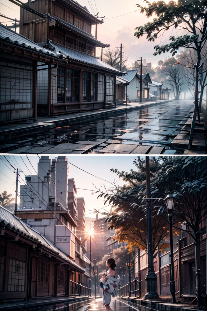 ((RAW shooting:1.5)), (Photoreal Stick:1.5, masutepiece:1.5, 8K), (top-quality, masterpiece, 超A high resolution), morning, Precincts of the shrine, ((fog the lens:1.4)), ((Shoot with blur:1.5)), ((sunrises, Sunlight coming in from behind:1.6, Strong sunlight spreads across the screen:1.6)), ((Strong sunlight shines on a woman:1.7)), ((The entire screen appears white and hazy due to strong sunlight.:1.8)), ((The woman looks blurry due to the strong sunlight:1.9)), Professional camera work:1.3, Highly detailed skin and facial texture:1.3, Grow Light Effect, The ultra-detailliert:1.3, 1girl in, Fair skin, (Sense of clarity:1.4, a small face), Extremely beautiful face:1.5, (Sense of clarityを感じる目:0.9, looking distantly), A smile:1.0, (Slightly open mouth:0.4, Sense of clarityを感じる口当たり:0.7), 二重まぶた, Dark brown medium hair, necklace and earrings, (Wearing Kimono Correctly Off Shoulder)