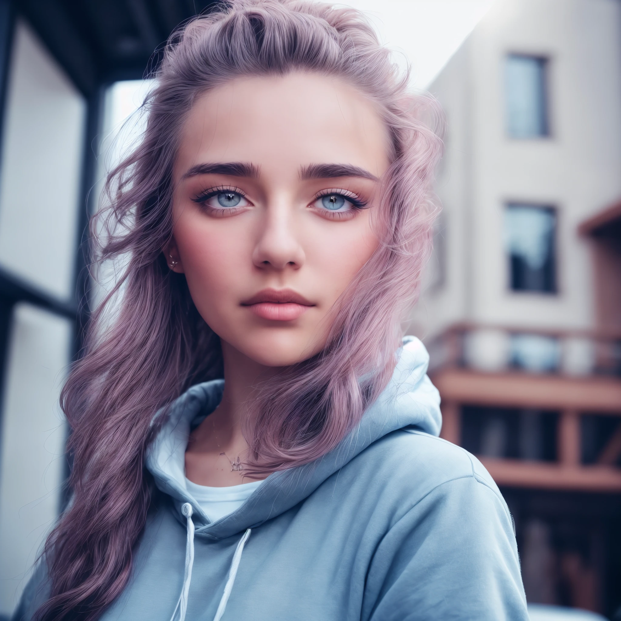 emma, RAW photo, a 22 year old Girl,1 girl, blue detailed eyes, upper body, selfie,daylight, home, house, room, cute sexy hoodie, (realistic) , high detailed skin,(photo-realistic:1.5) , street,  Whaling ship Tattoo, Beltraided half-up half-down hair) , Pink hair, Smartwatch, (RAW photo, 8k uhd, film grain) , Sharp Eyeliner,emma,  Blush Eyeshadow With Thick Eyelashes, extremely delicate and beautiful, 8k, soft lighting, high quality, highres, sharp focus, extremely detailed, during the day, (sunlight on face) , beautiful detailed eyes, extremely detailed blue eyes and young face, masterpiece, cinematic lighting, (high detailed skin:1.2) , 8k uhd, dslr, soft lighting, high quality, film grain, Fujifilm XT3,emma,1 girl, high detailed skin